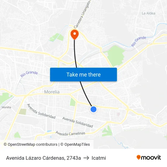 Avenida Lázaro Cárdenas, 2743a to Icatmi map