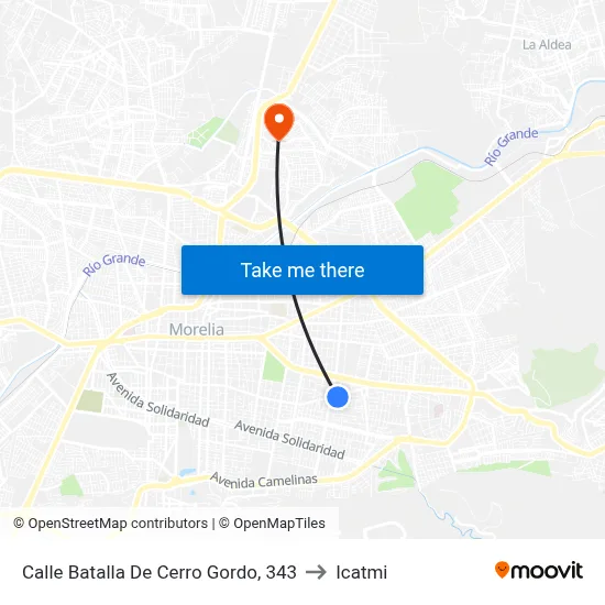 Calle Batalla De Cerro Gordo, 343 to Icatmi map