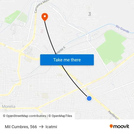 Mil Cumbres, 566 to Icatmi map