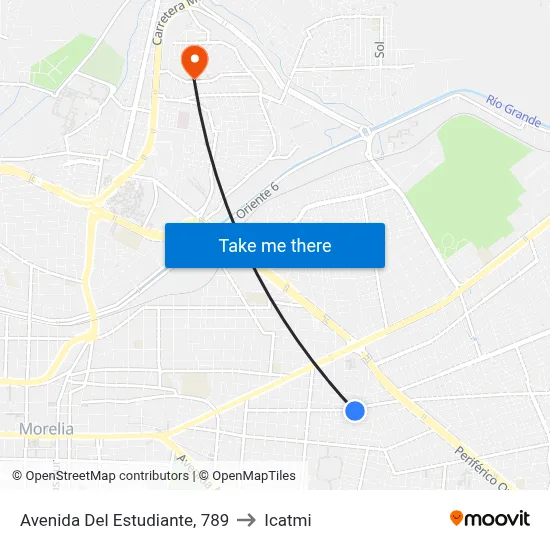 Avenida Del Estudiante, 789 to Icatmi map