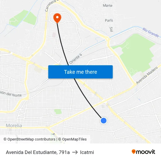 Avenida Del Estudiante, 791a to Icatmi map