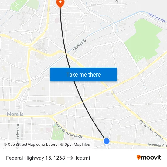 Federal Highway 15, 1268 to Icatmi map