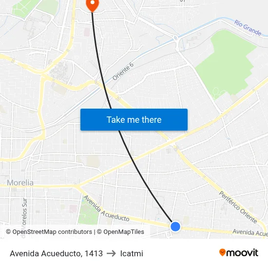 Avenida Acueducto, 1413 to Icatmi map