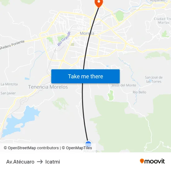 Av.Atécuaro to Icatmi map