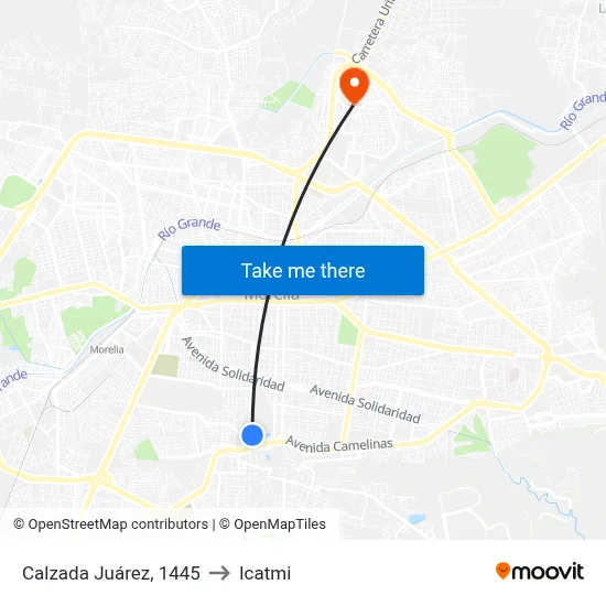 Calzada Juárez, 1445 to Icatmi map
