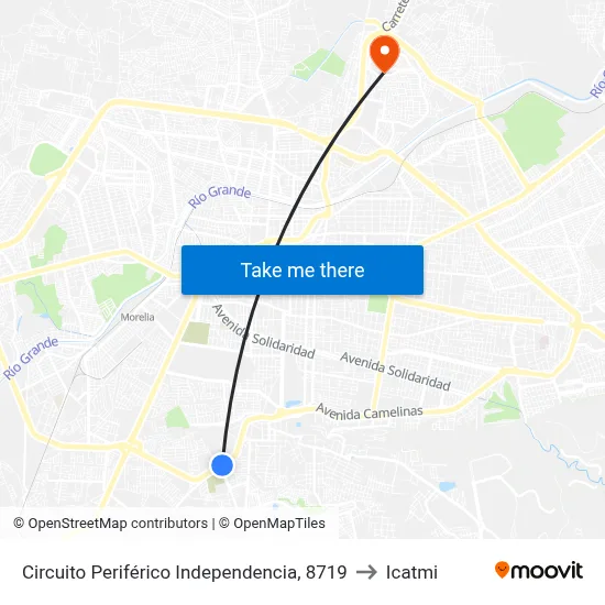 Circuito Periférico Independencia, 8719 to Icatmi map