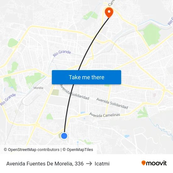 Avenida Fuentes De Morelia, 336 to Icatmi map