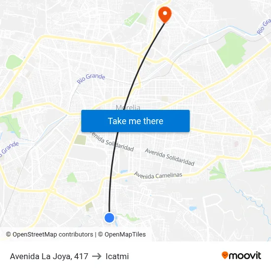 Avenida La Joya, 417 to Icatmi map