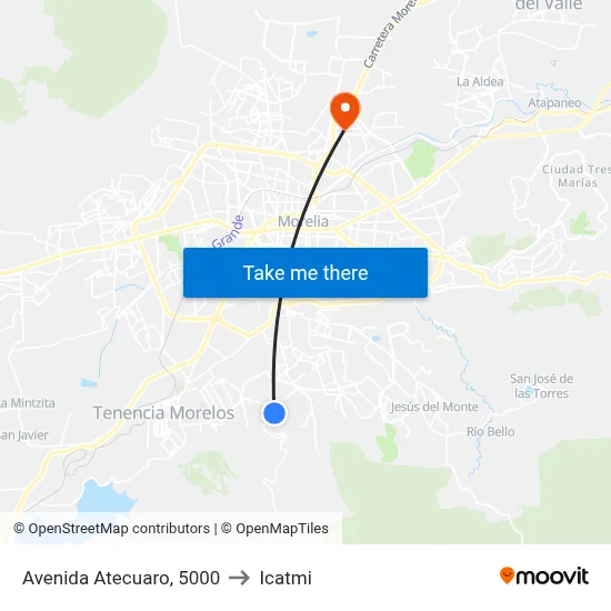 Avenida Atecuaro, 5000 to Icatmi map