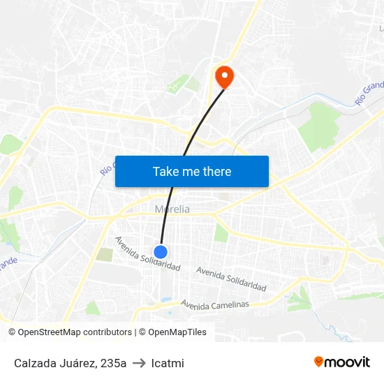 Calzada Juárez, 235a to Icatmi map