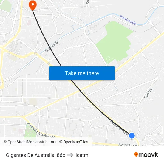 Gigantes De Australia, 86c to Icatmi map