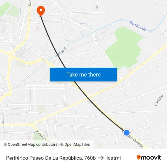 Periférico Paseo De La República, 760b to Icatmi map