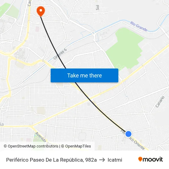 Periférico Paseo De La República, 982a to Icatmi map