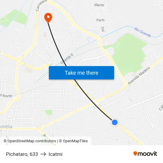 Pichataro, 633 to Icatmi map