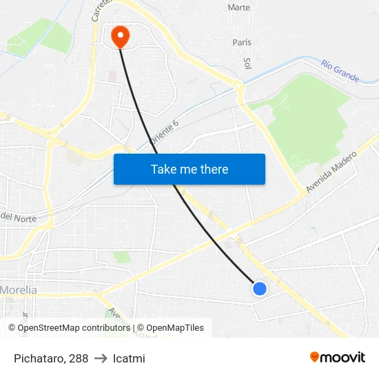 Pichataro, 288 to Icatmi map