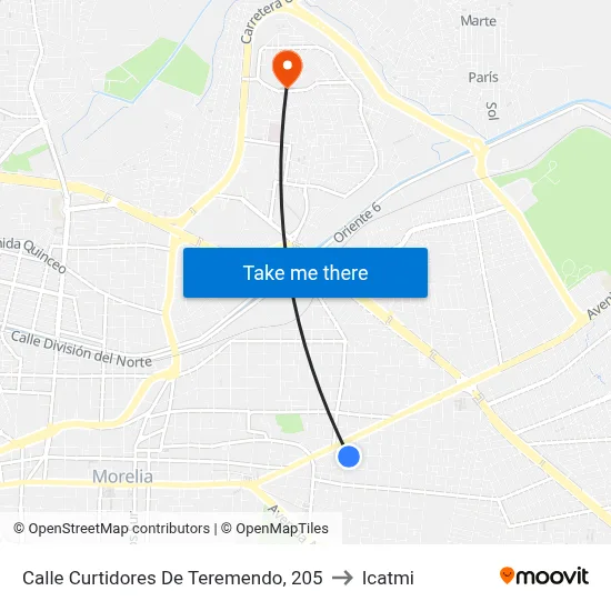 Calle Curtidores De Teremendo, 205 to Icatmi map