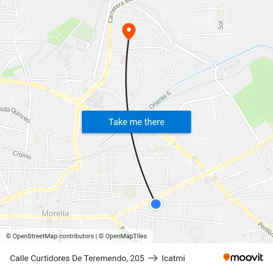 Calle Curtidores De Teremendo, 205 to Icatmi map