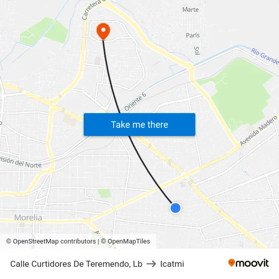 Calle Curtidores De Teremendo, Lb to Icatmi map