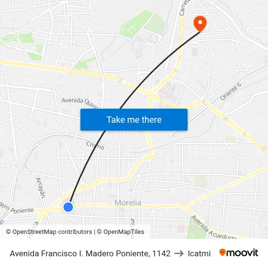 Avenida Francisco I. Madero Poniente, 1142 to Icatmi map