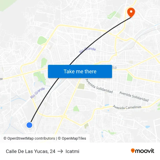 Calle De Las Yucas, 24 to Icatmi map