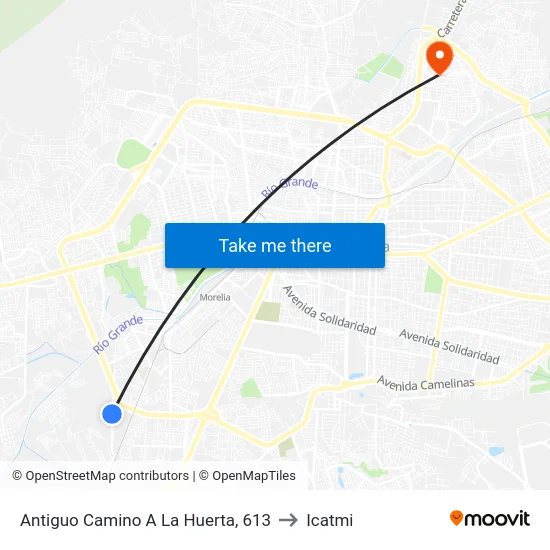 Antiguo Camino A La Huerta, 613 to Icatmi map