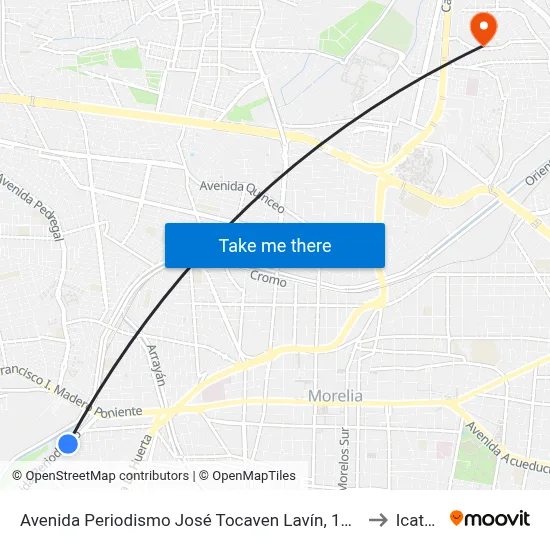 Avenida Periodismo José Tocaven Lavín, 142a to Icatmi map
