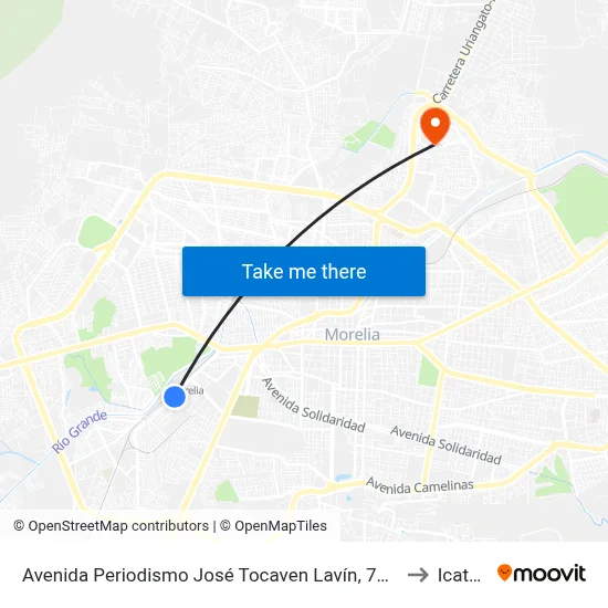Avenida Periodismo José Tocaven Lavín, 795a to Icatmi map