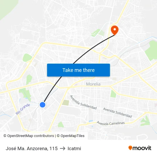 José Ma. Anzorena, 115 to Icatmi map