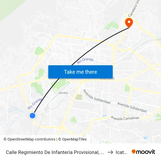 Calle Regimiento De Infantería Provisional, 60 to Icatmi map
