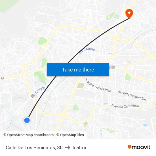 Calle De Los Pimientos, 30 to Icatmi map