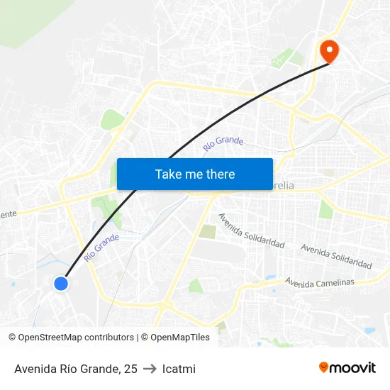 Avenida Río Grande, 25 to Icatmi map