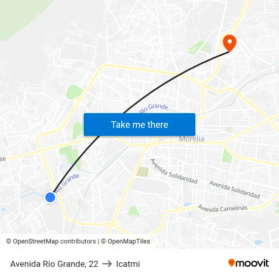Avenida Río Grande, 22 to Icatmi map