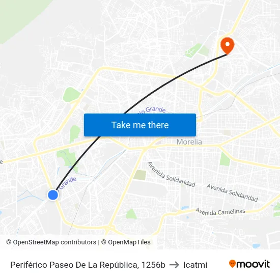 Periférico Paseo De La República, 1256b to Icatmi map