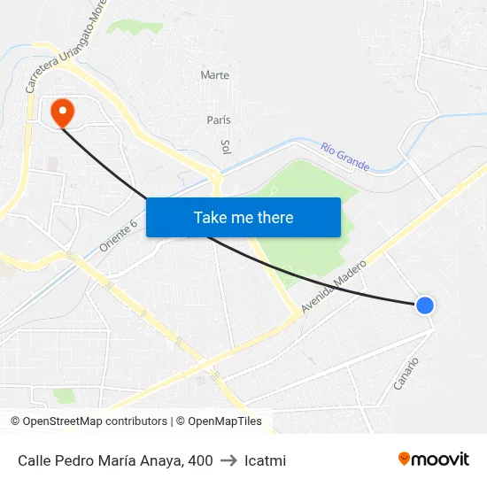 Calle Pedro María Anaya, 400 to Icatmi map