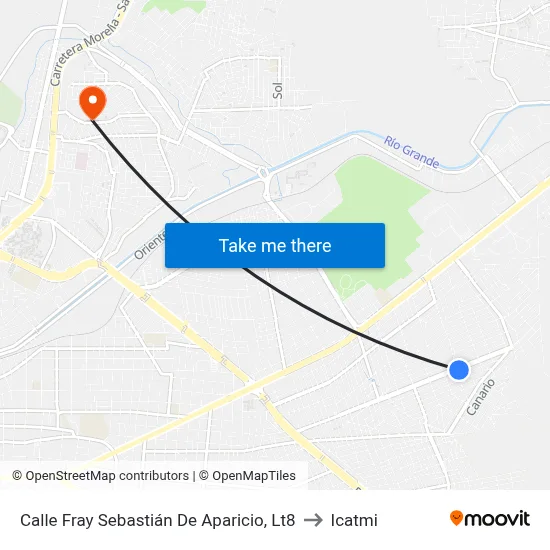 Calle Fray Sebastián De Aparicio, Lt8 to Icatmi map