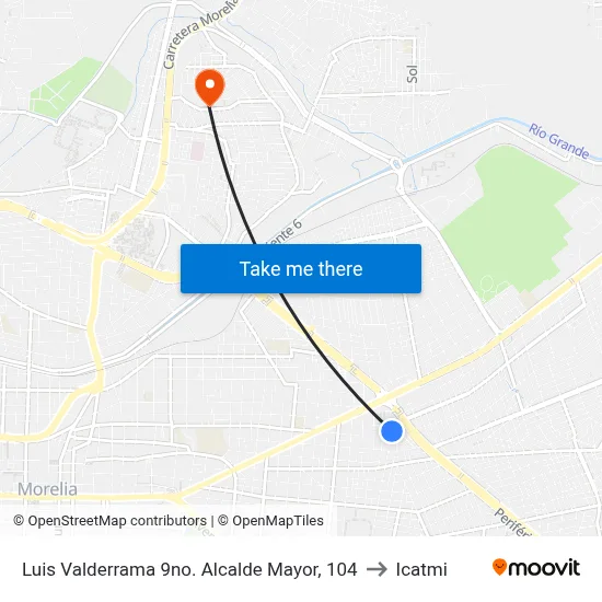 Luis Valderrama 9no. Alcalde Mayor, 104 to Icatmi map
