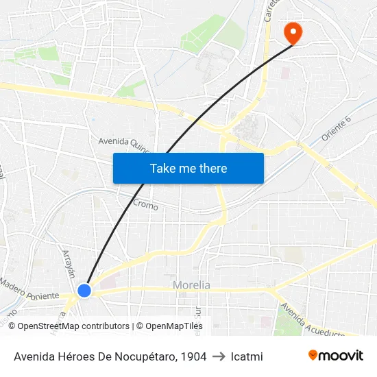 Avenida Héroes De Nocupétaro, 1904 to Icatmi map