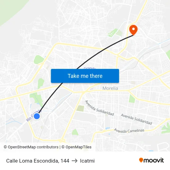 Calle Loma Escondida, 144 to Icatmi map