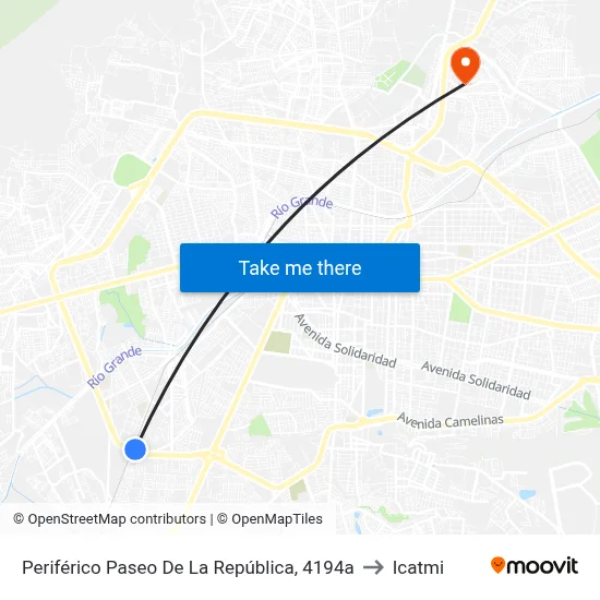Periférico Paseo De La República, 4194a to Icatmi map