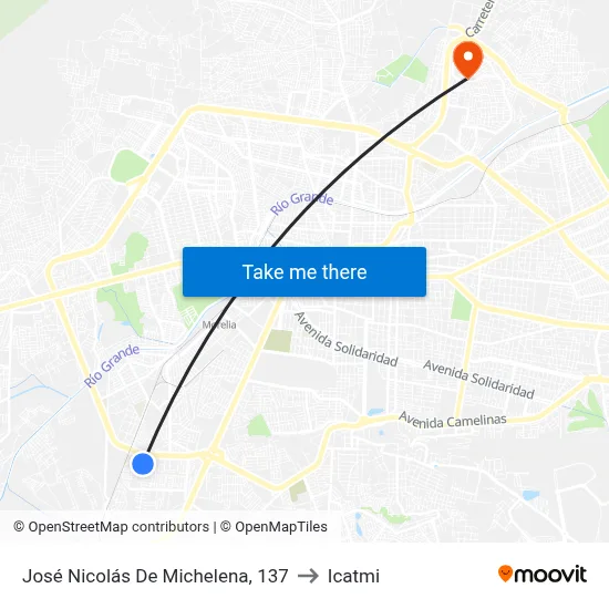 José Nicolás De Michelena, 137 to Icatmi map