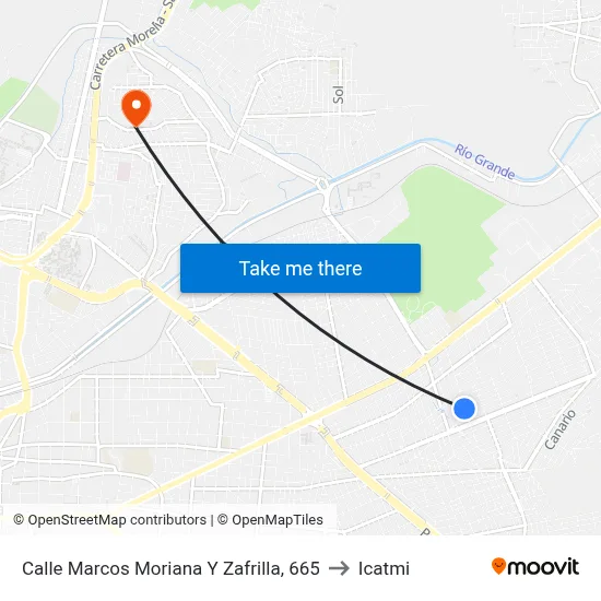 Calle Marcos Moriana Y Zafrilla, 665 to Icatmi map