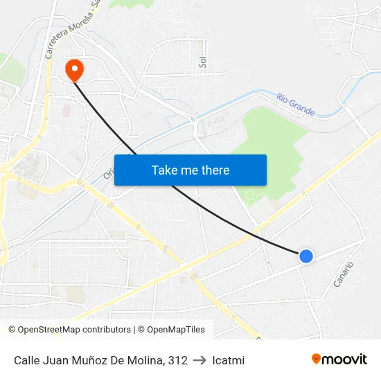 Calle Juan Muñoz De Molina, 312 to Icatmi map