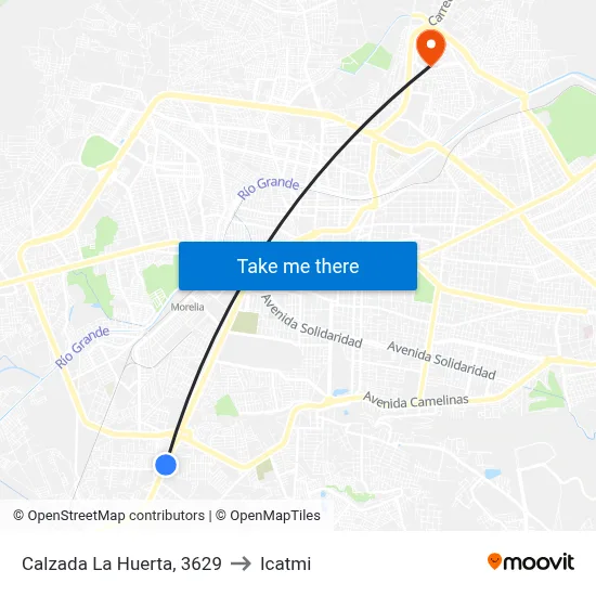 Calzada La Huerta, 3629 to Icatmi map
