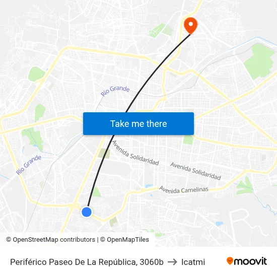 Periférico Paseo De La República, 3060b to Icatmi map