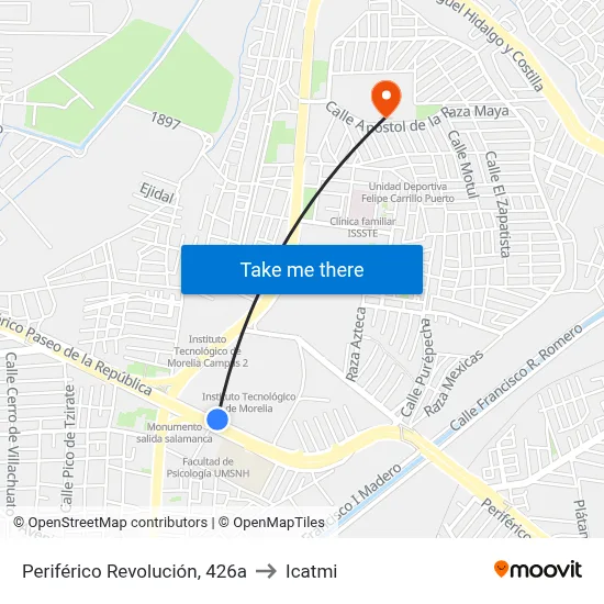 Periférico Revolución, 426a to Icatmi map