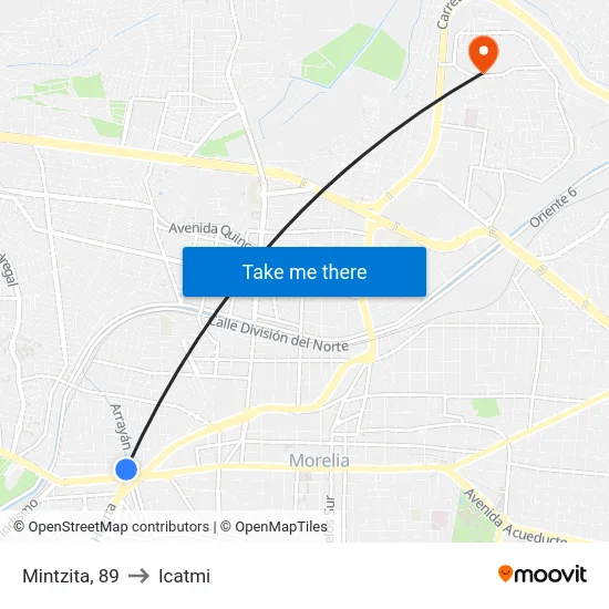 Mintzita, 89 to Icatmi map