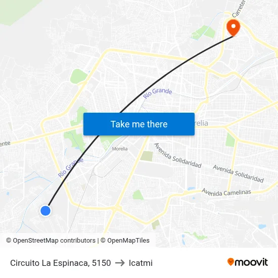 Circuito La Espinaca, 5150 to Icatmi map
