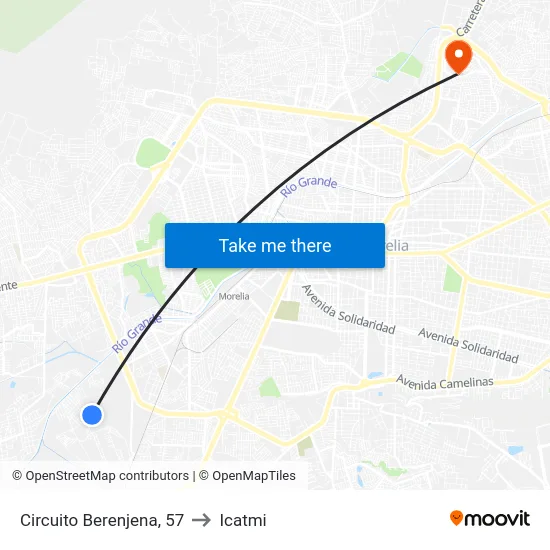 Circuito Berenjena, 57 to Icatmi map