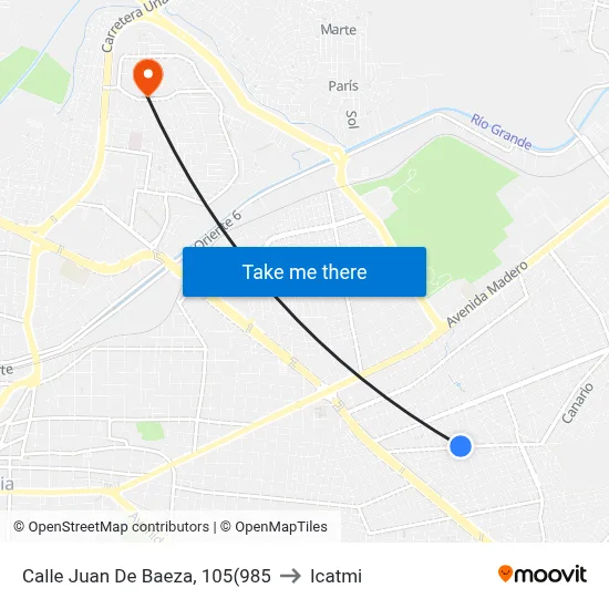 Calle Juan De Baeza, 105(985 to Icatmi map