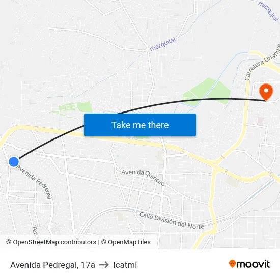 Avenida Pedregal, 17a to Icatmi map